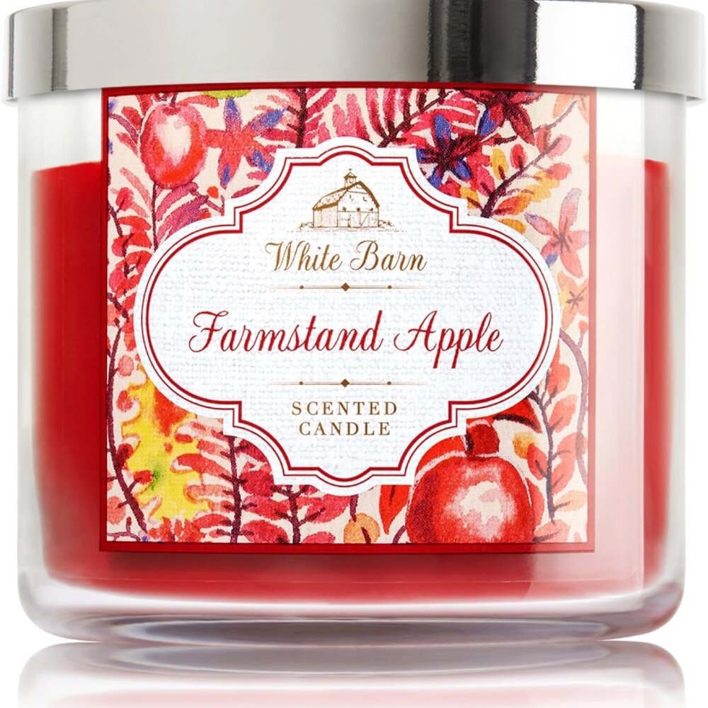 NEW White Barn Farmstand Apple 3 Wick Candle 14.5 Oz